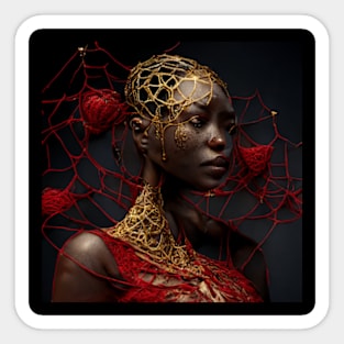 African Goddess reimagined “The Webbing” Sticker